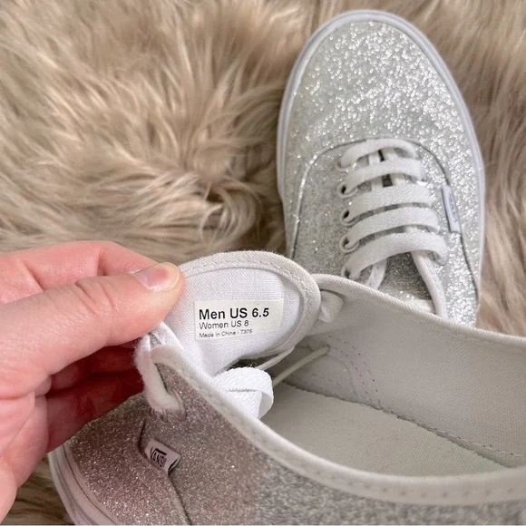 VANS Silver Sparkly Skate Shoe Sneakers - Picture 7 of 7